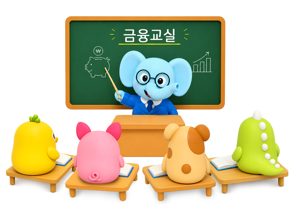 행복채움 금융교실 체험 공간 일러스트